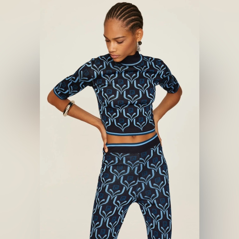 Rabanne Geometric Knit Top, S